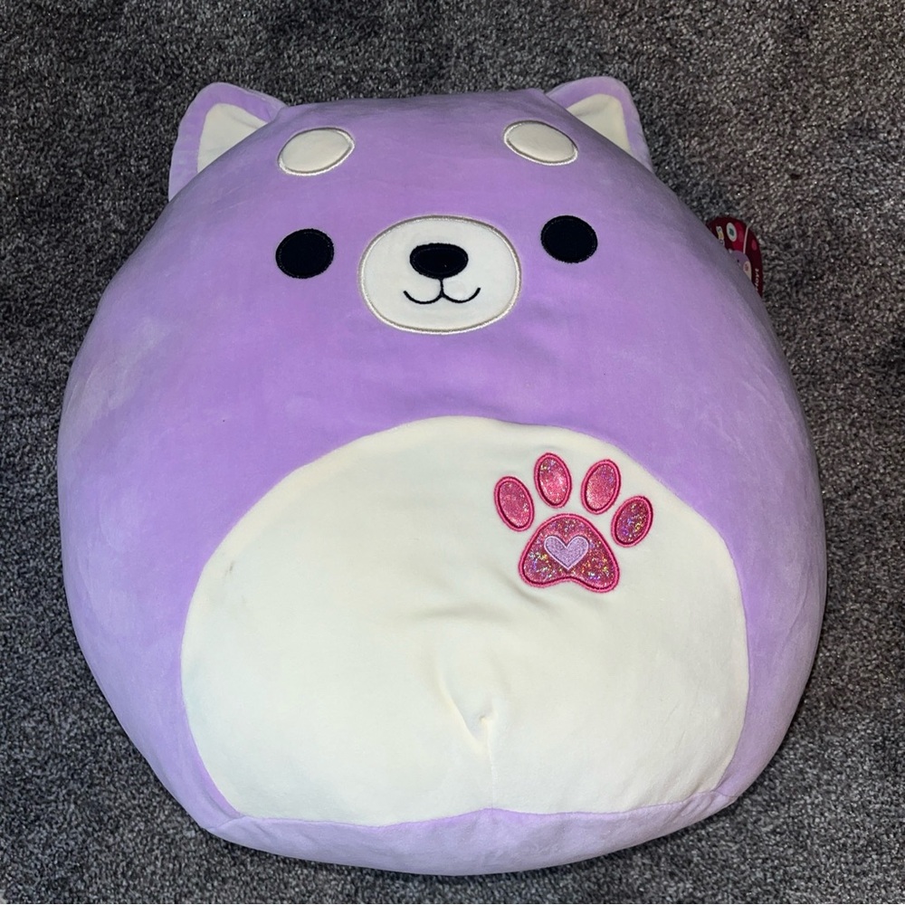 NWT Squishmallow Hoyt The Shiba Inu 16 inch Lavender 2024 Valentines Squad